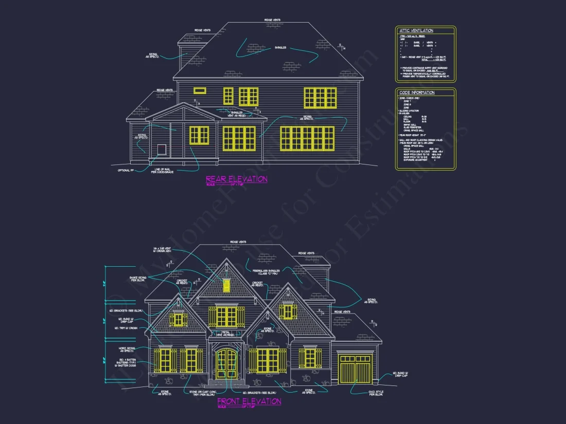 Modern Suburban house Plan with Blueprint & CAD Designs