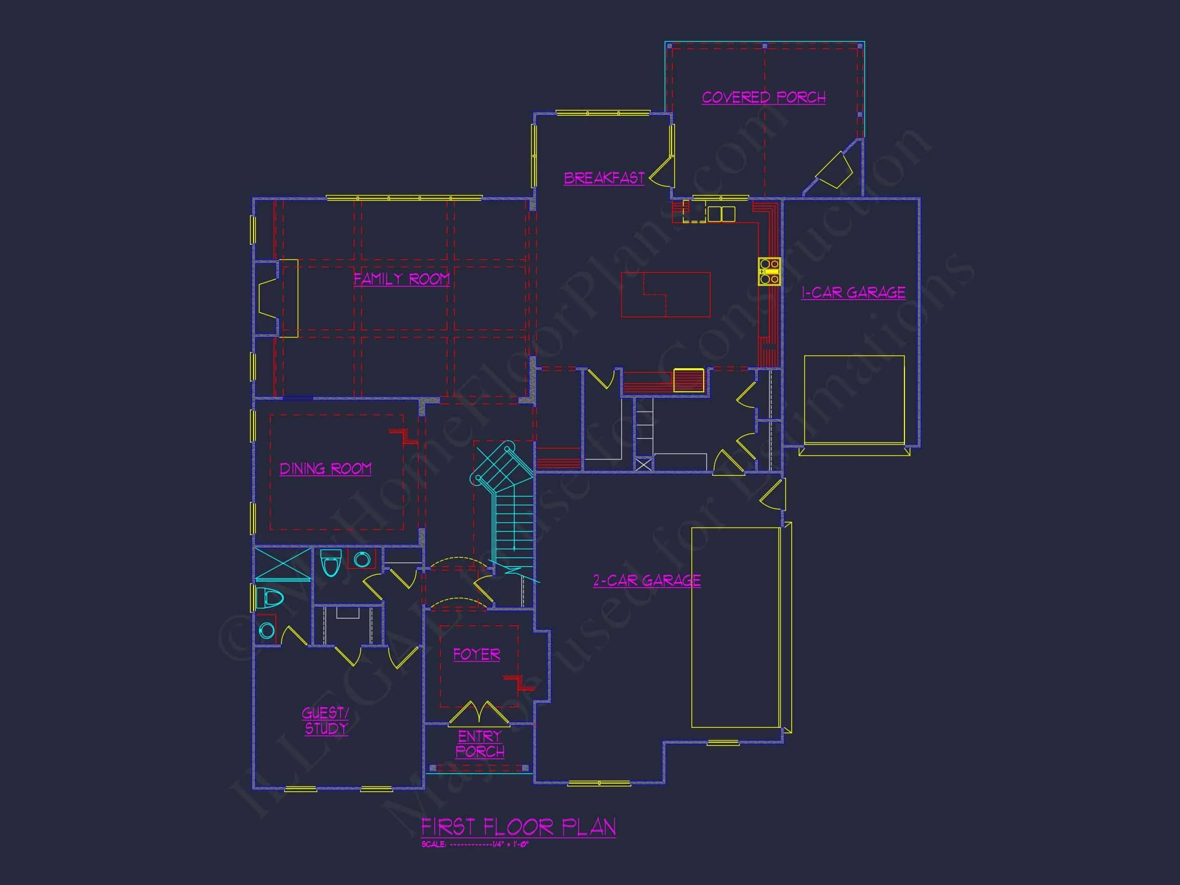 Modern Suburban house Plan with Blueprint & CAD Designs