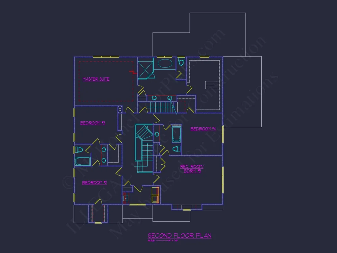 Modern Suburban house Plan with Blueprint & CAD Designs