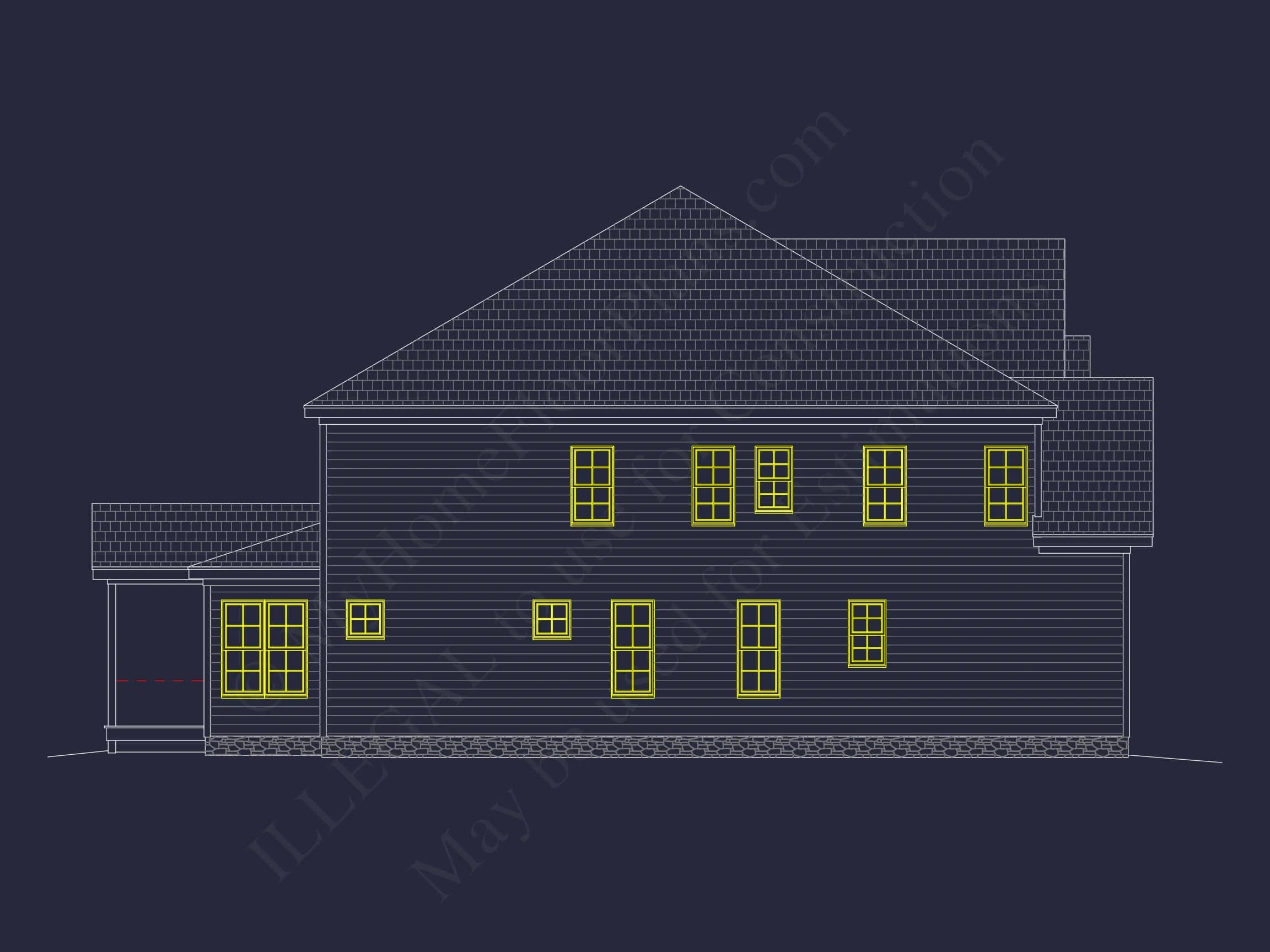 Modern Suburban house Plan with Blueprint & CAD Designs