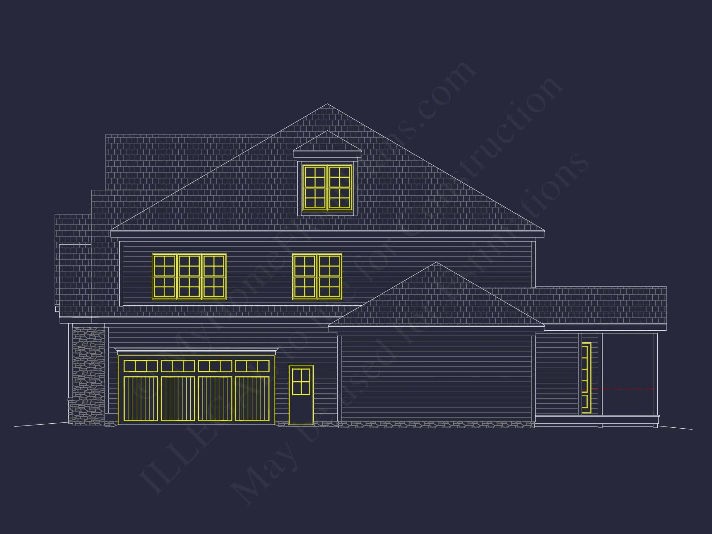 Modern Suburban house Plan with Blueprint & CAD Designs