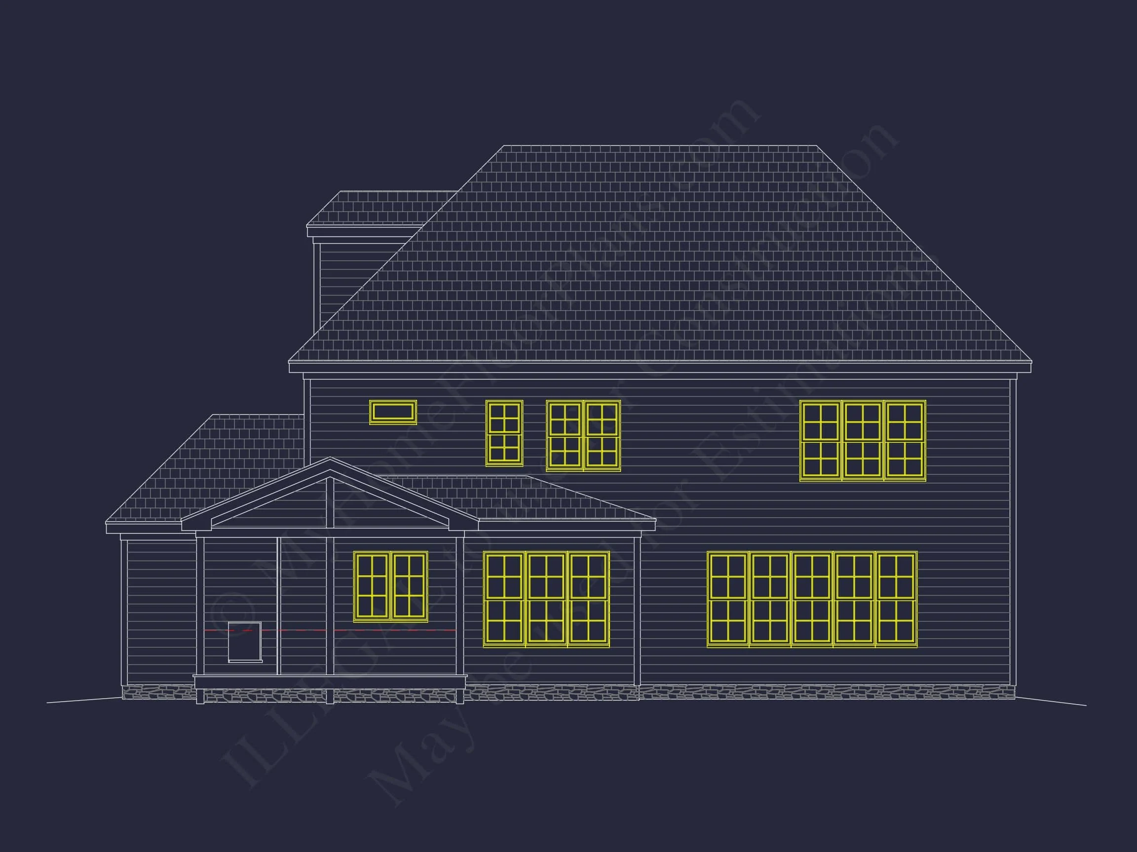 Modern Suburban house Plan with Blueprint & CAD Designs