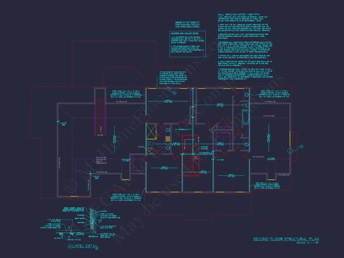 Elegant house Floor Plan with 4 Bedrooms: CAD Designs & Blueprints