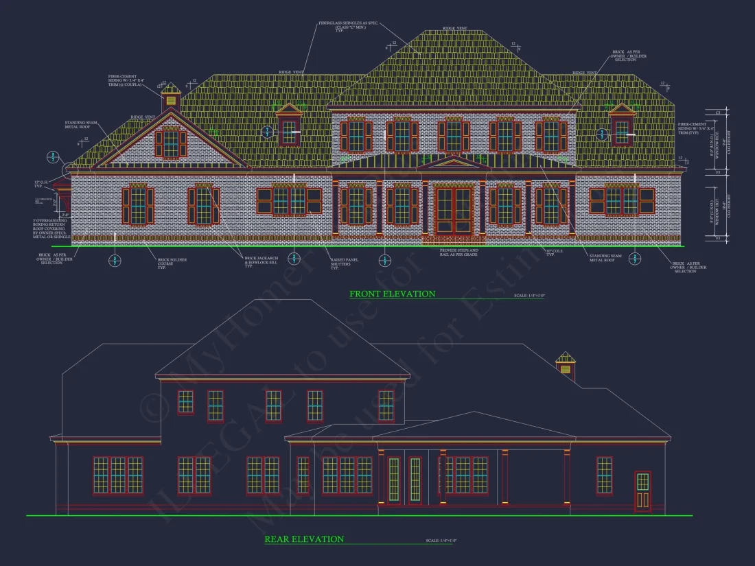 Elegant house Floor Plan with 4 Bedrooms: CAD Designs & Blueprints