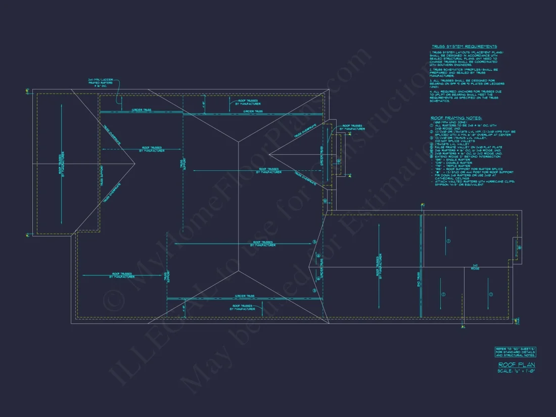 Modern house Plan with Detailed Blueprint and CAD Designs