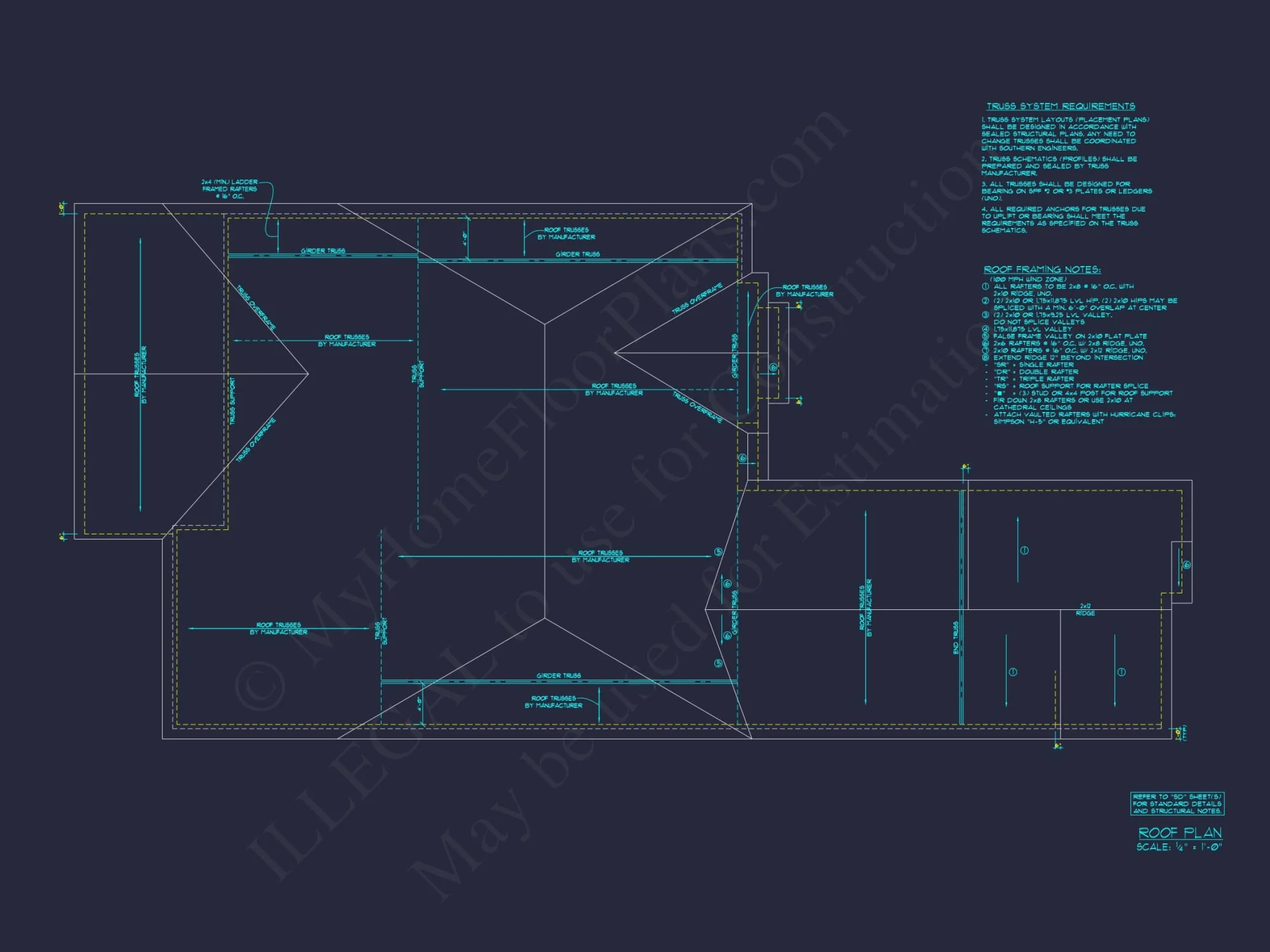 Modern house Plan with Detailed Blueprint and CAD Designs