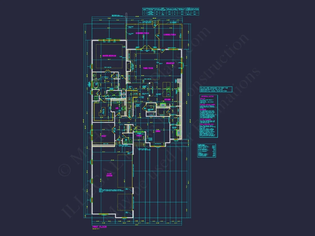 Modern house Plan with Detailed Blueprint and CAD Designs