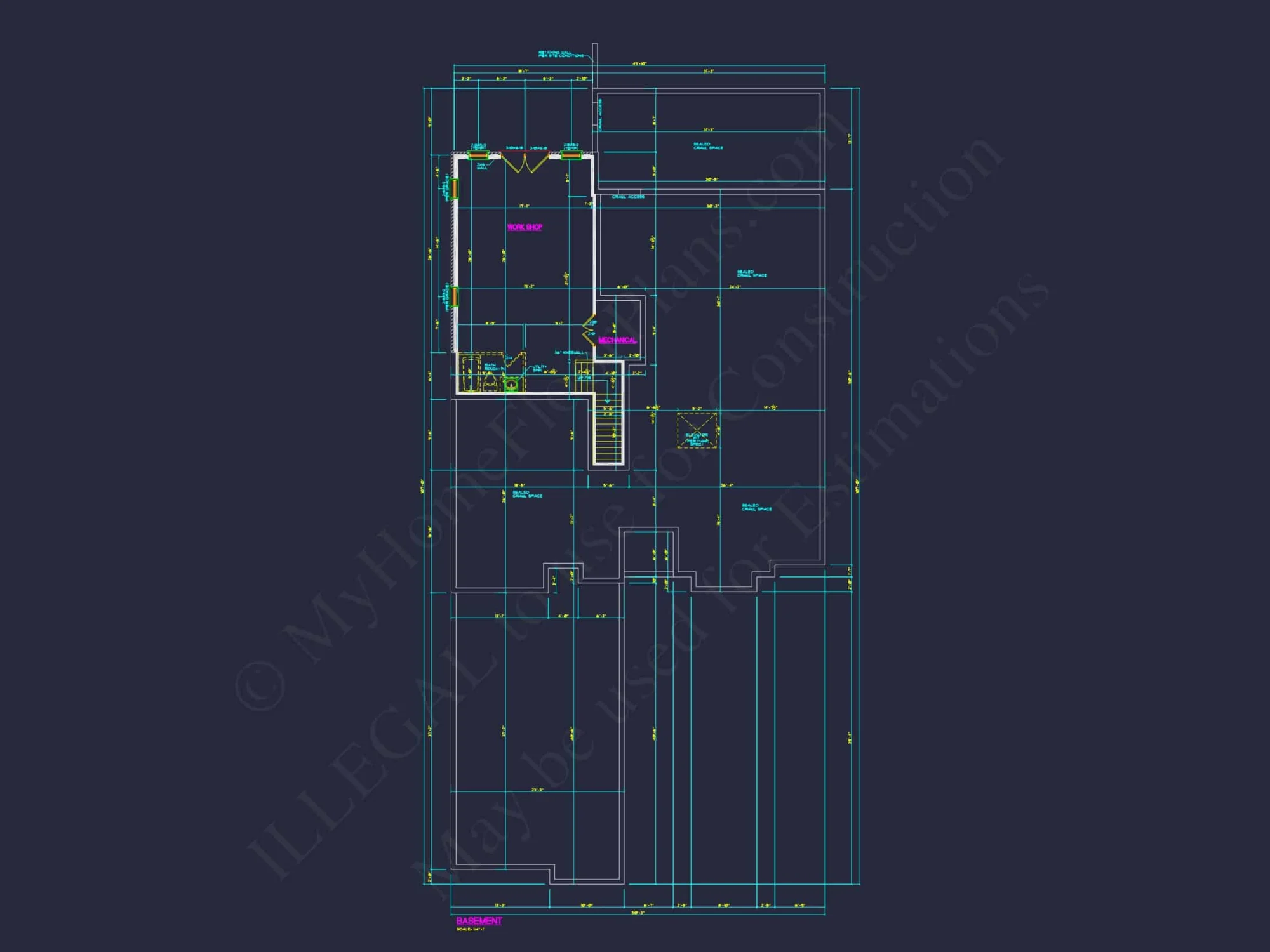 Modern house Plan with Detailed Blueprint and CAD Designs