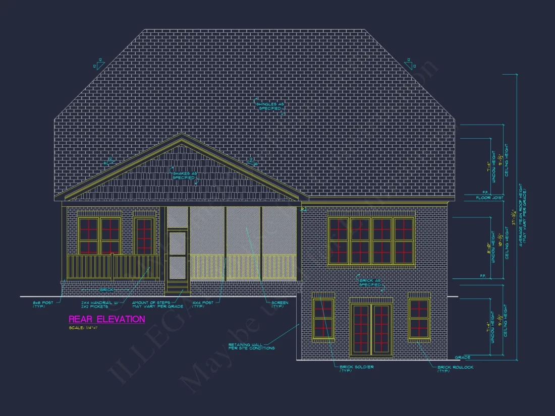 Modern house Plan with Detailed Blueprint and CAD Designs