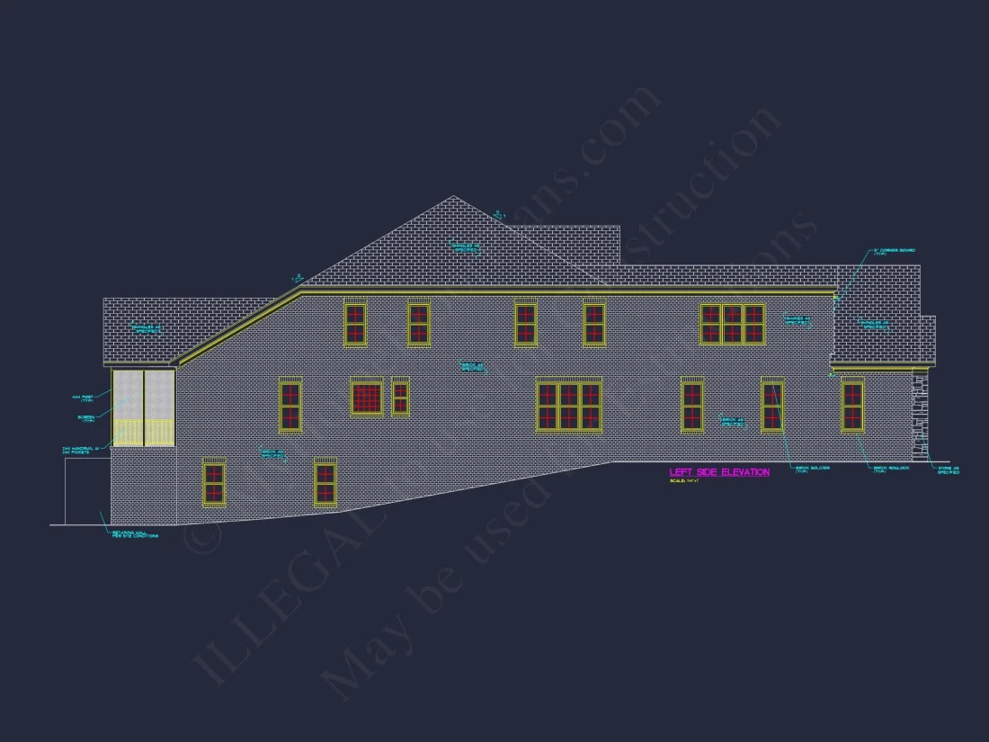 Modern house Plan with Detailed Blueprint and CAD Designs