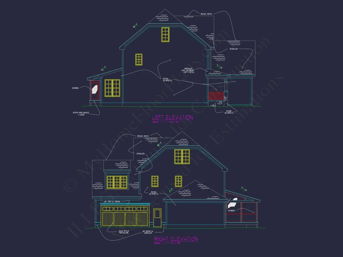 Stunning house Floor Plan with Blueprint Designs and CAD