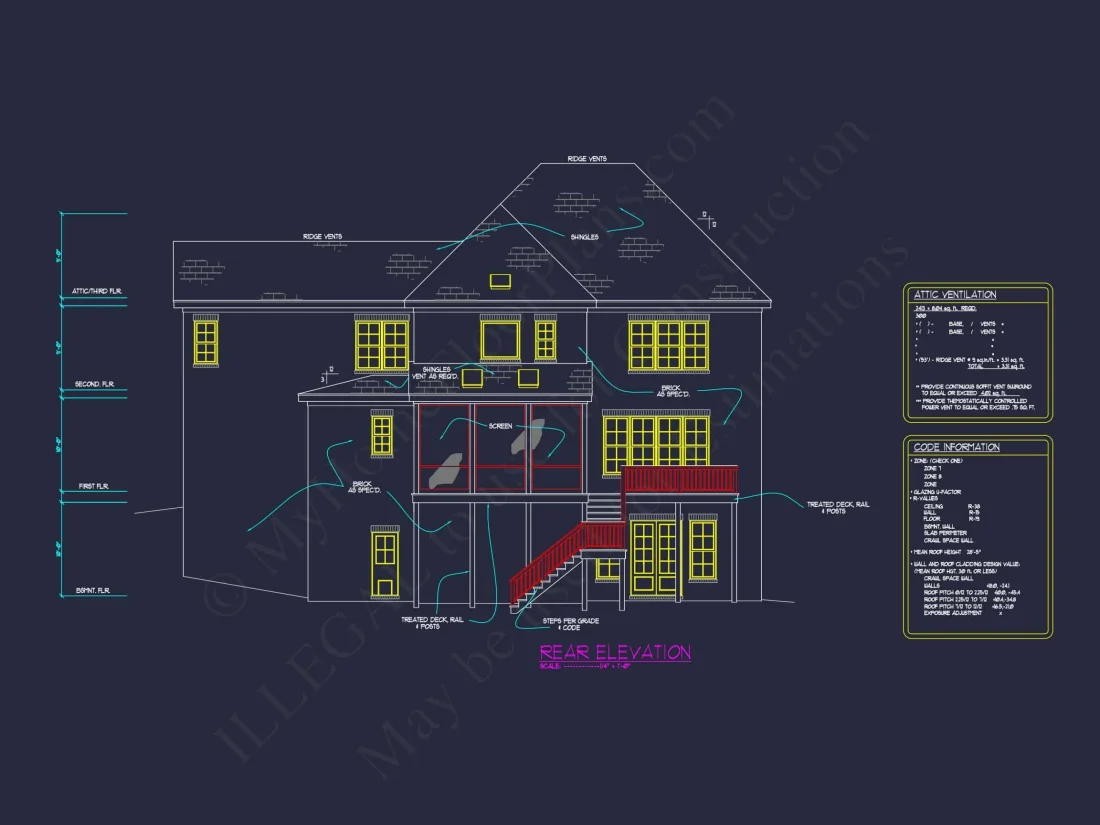 Stunning Traditional house Plan with 3.5 Floors and CAD Designs