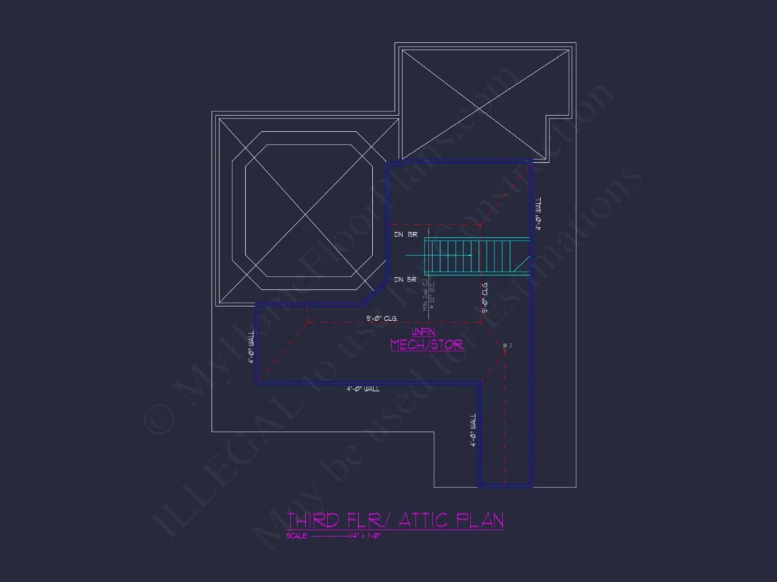 Stunning Traditional house Plan with 3.5 Floors and CAD Designs