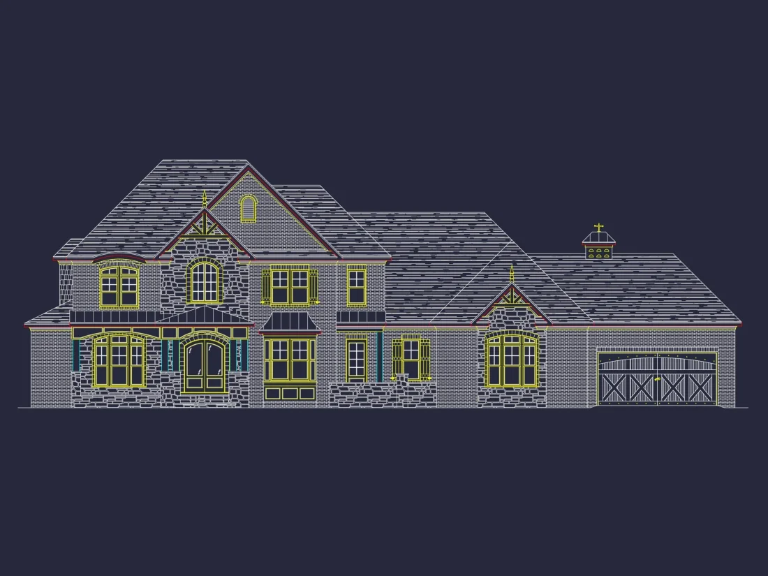 Luxury house Plan with Open Floor, CAD Architecture Designs