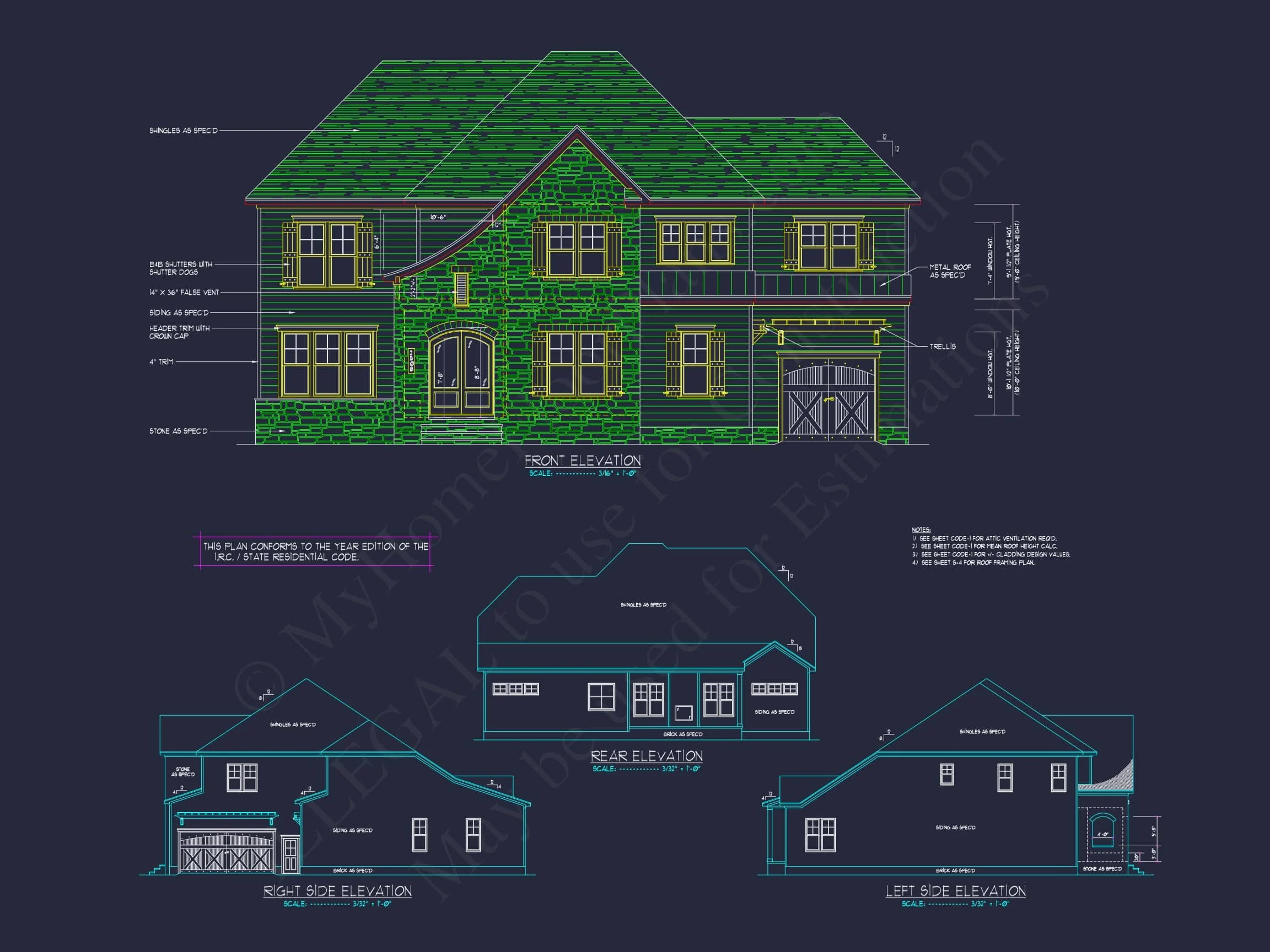 Elegant Modern Suburban house Plan with 2 Floors and 4 Bedrooms