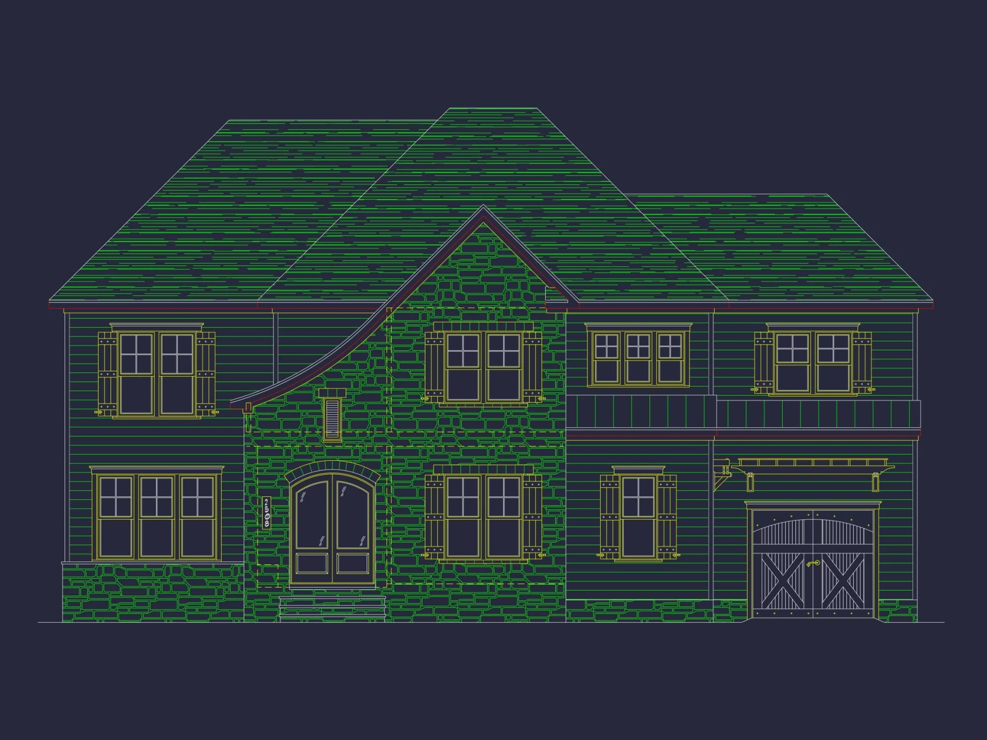 Elegant Modern Suburban house Plan with 2 Floors and 4 Bedrooms