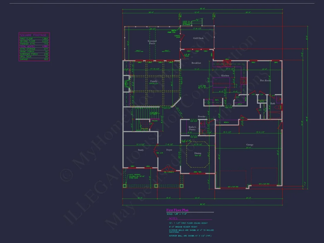 Elegant house Plan with CAD Floor Designs & Blueprints