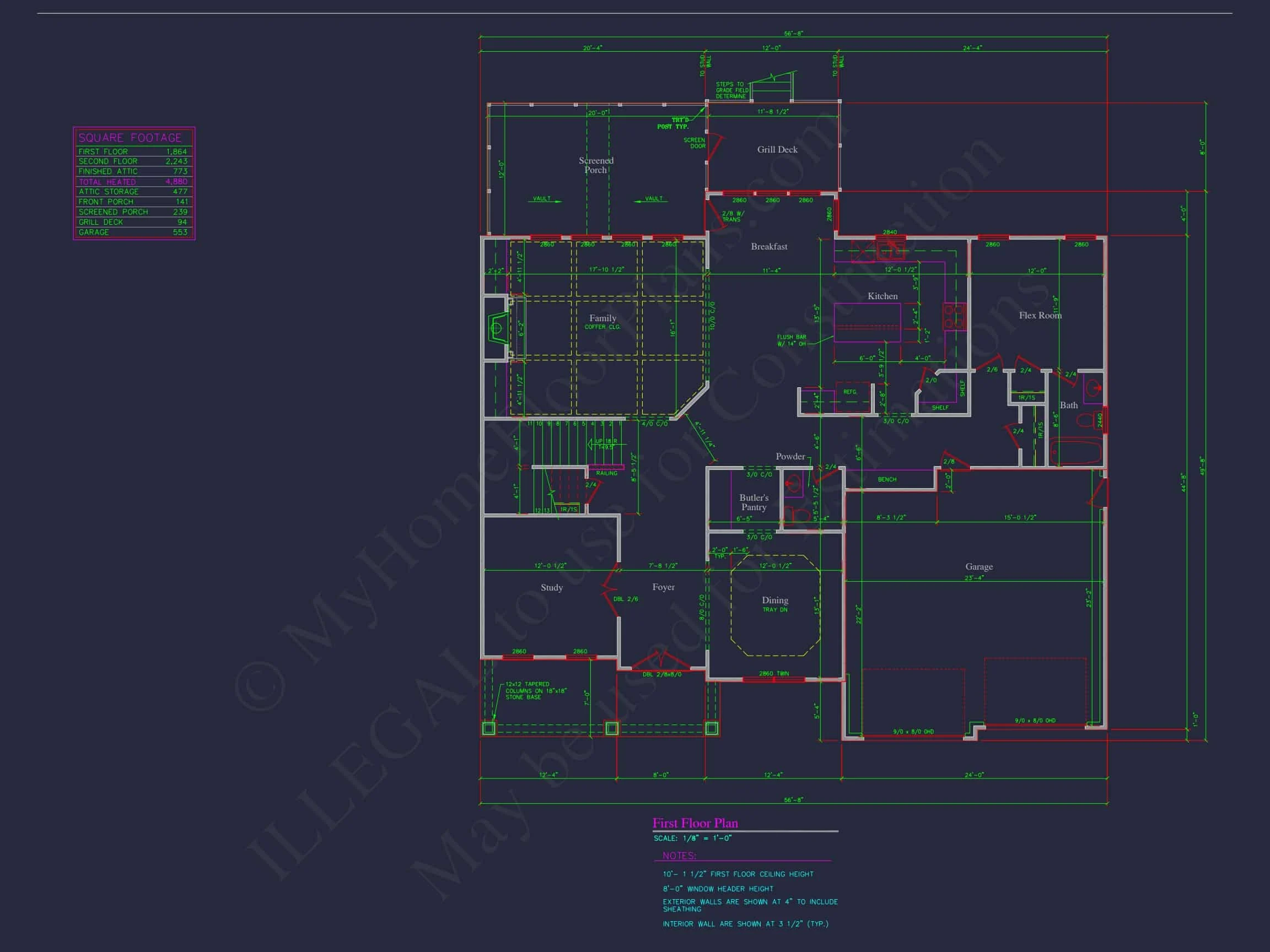 Elegant house Plan with CAD Floor Designs & Blueprints