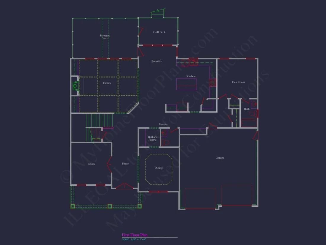 Elegant house Plan with CAD Floor Designs & Blueprints