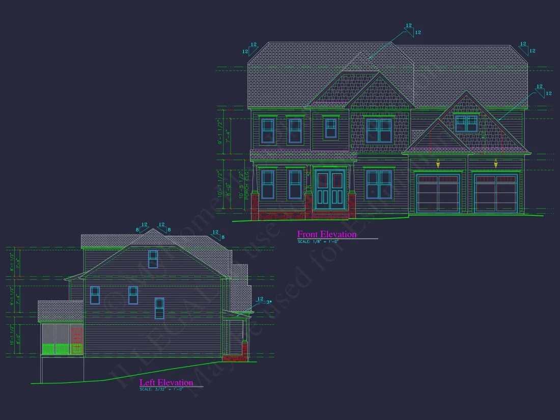 Elegant house Plan with CAD Floor Designs & Blueprints
