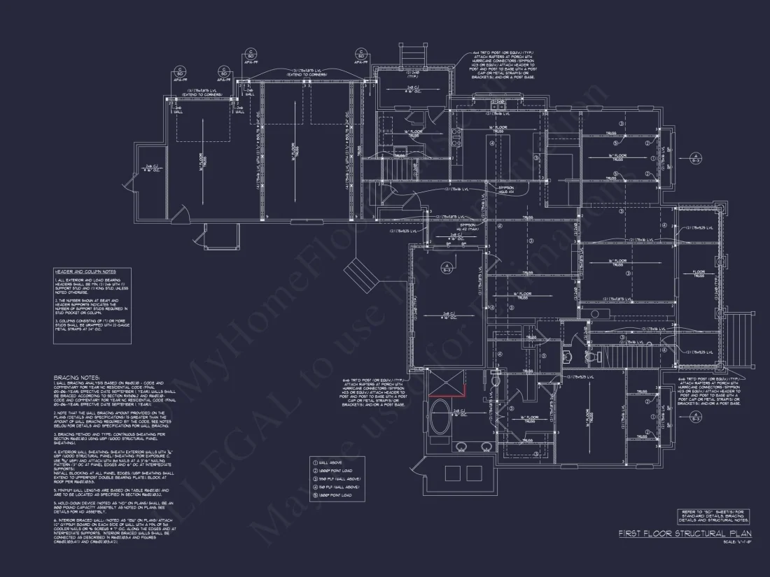Craftsman house Floor Plan: 5-Bed, 4-Bath, 3-Car Garage