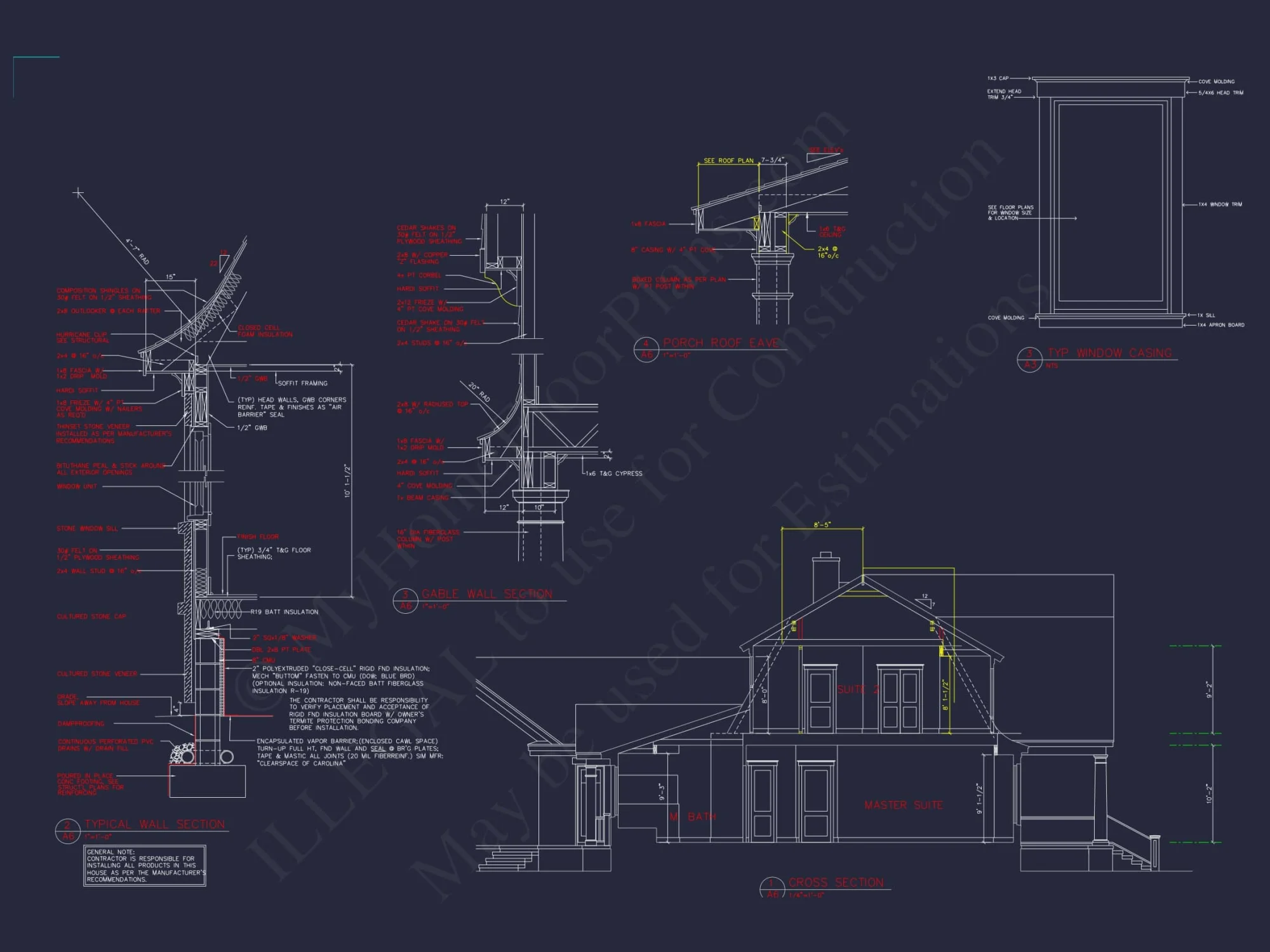 Craftsman house Floor Plan: 5-Bed, 4-Bath, 3-Car Garage