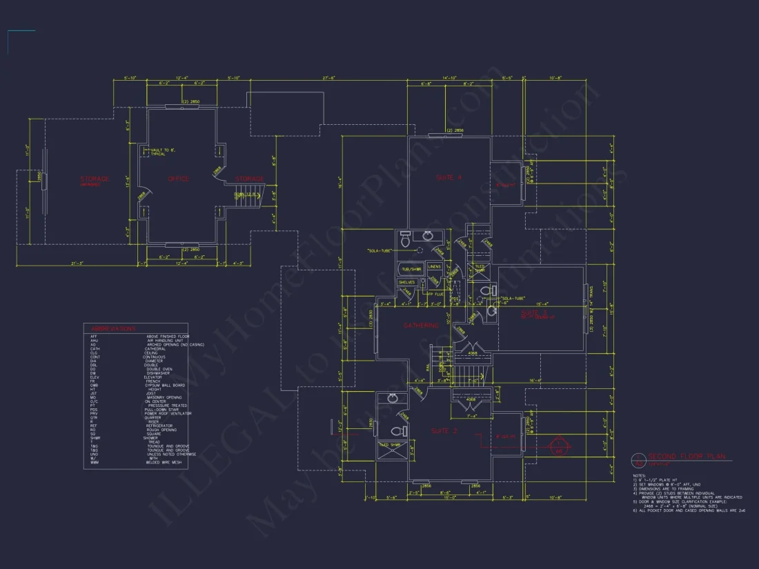 Craftsman house Floor Plan: 5-Bed, 4-Bath, 3-Car Garage