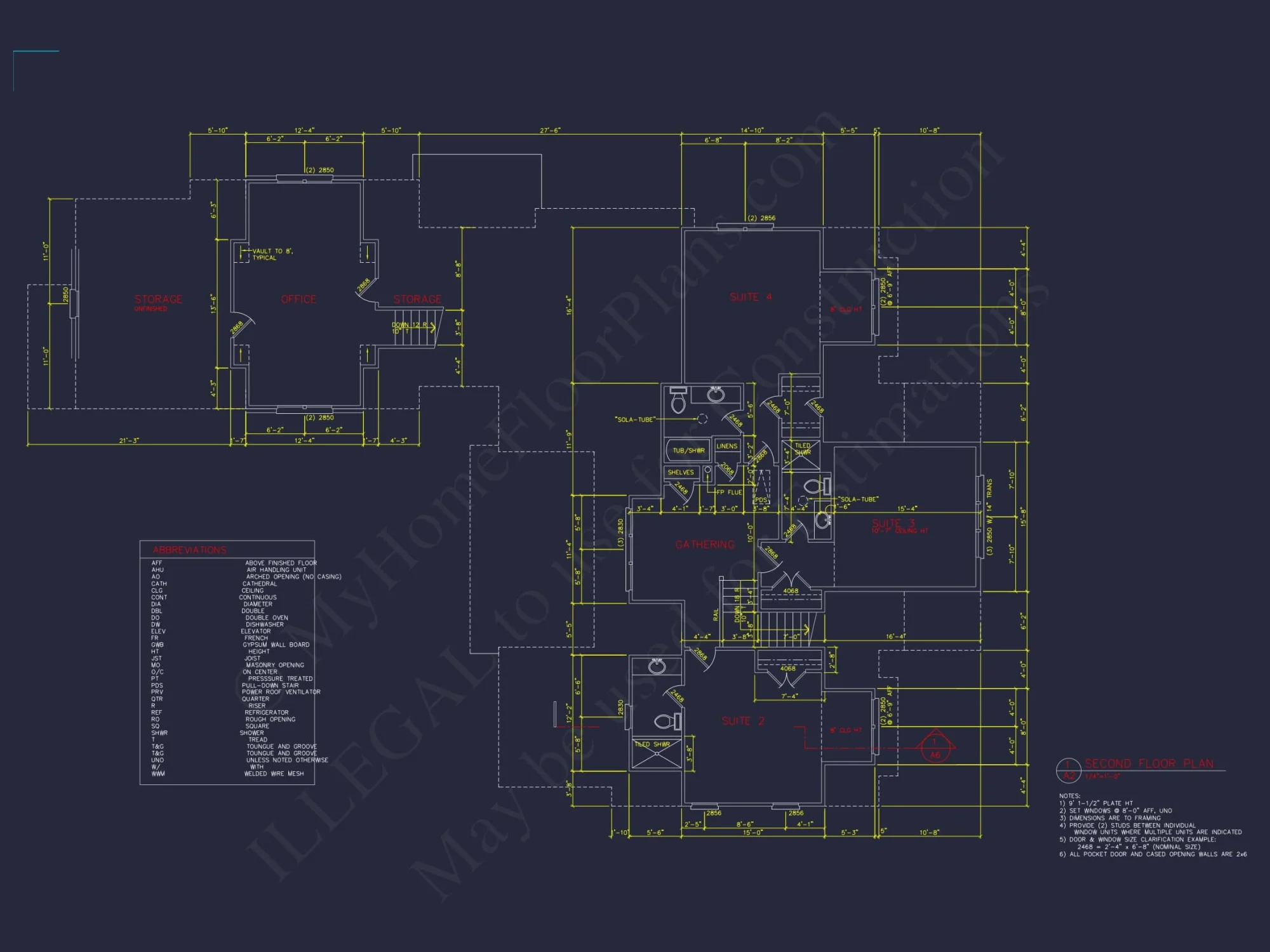 Craftsman house Floor Plan: 5-Bed, 4-Bath, 3-Car Garage
