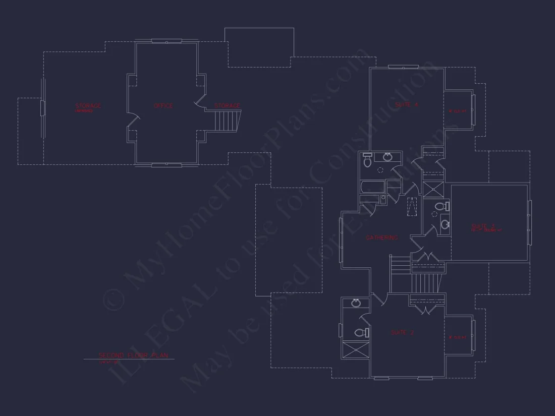 Craftsman house Floor Plan: 5-Bed, 4-Bath, 3-Car Garage