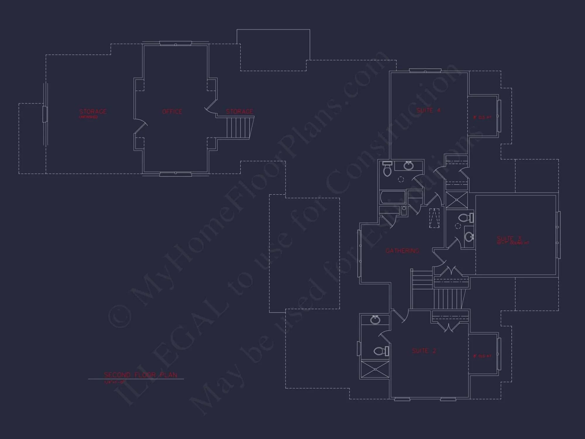 Craftsman house Floor Plan: 5-Bed, 4-Bath, 3-Car Garage