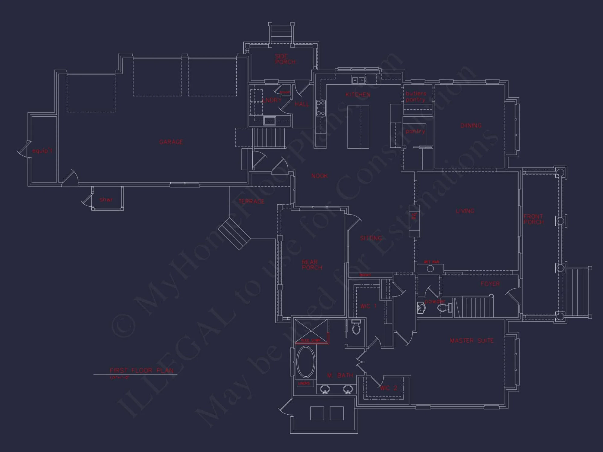 Craftsman house Floor Plan: 5-Bed, 4-Bath, 3-Car Garage