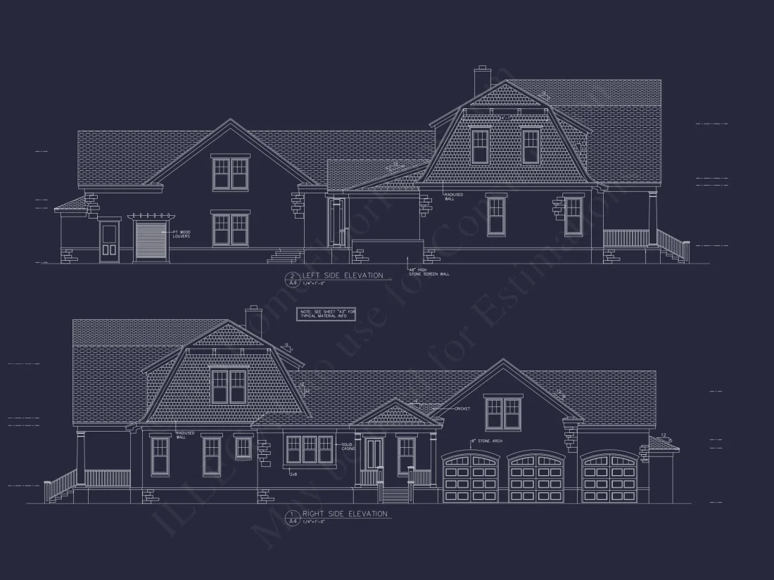 Craftsman house Floor Plan: 5-Bed, 4-Bath, 3-Car Garage