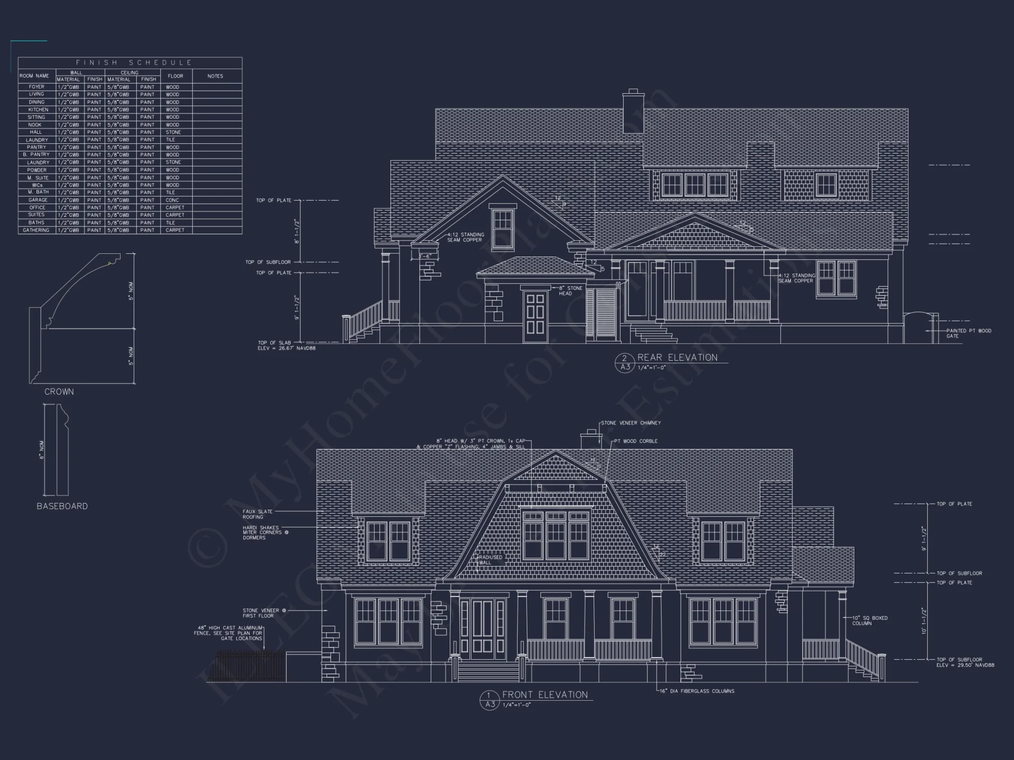 Craftsman house Floor Plan: 5-Bed, 4-Bath, 3-Car Garage