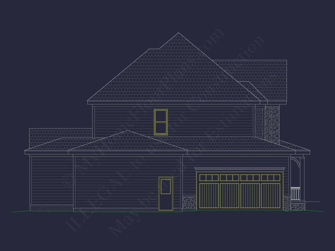 Stunning Traditional house Plan with 3.5 Stories and CAD Designs