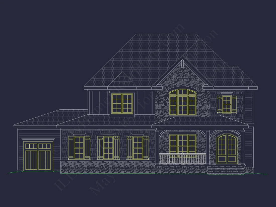 Stunning Traditional house Plan with 3.5 Stories and CAD Designs