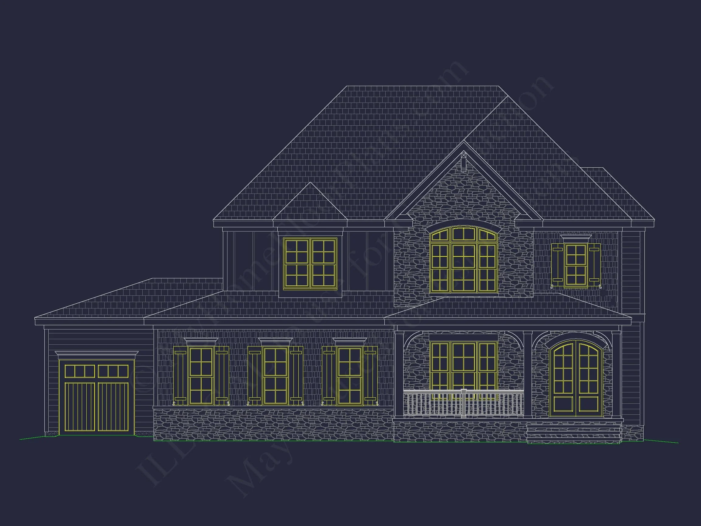 14-1059 HOUSE PLAN - Stunning Traditional House Plan with 3.5 Stories and CAD Designs 2 Stunning Traditional house Plan with 3.5 Stories and CAD Designs