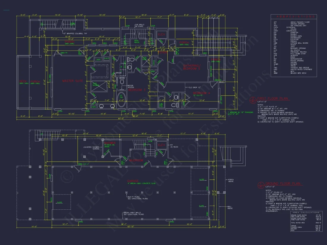 Unique Beach house Floor Plan with 3 Floors & 5 Bedrooms