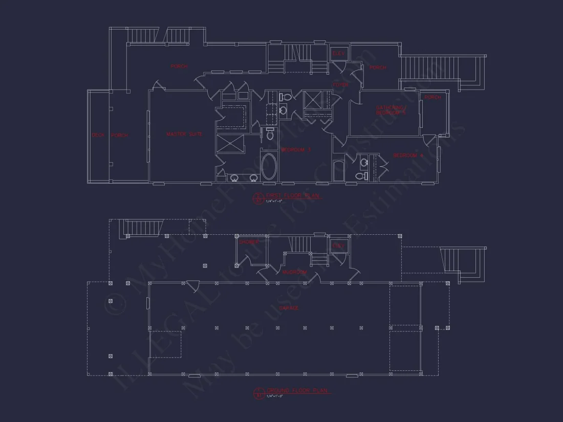 Unique Beach house Floor Plan with 3 Floors & 5 Bedrooms