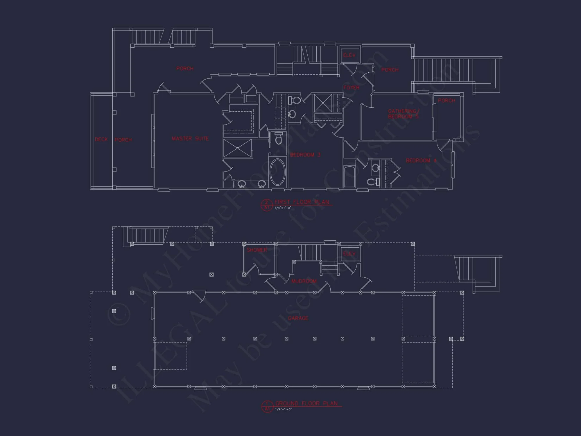 Unique Beach house Floor Plan with 3 Floors & 5 Bedrooms