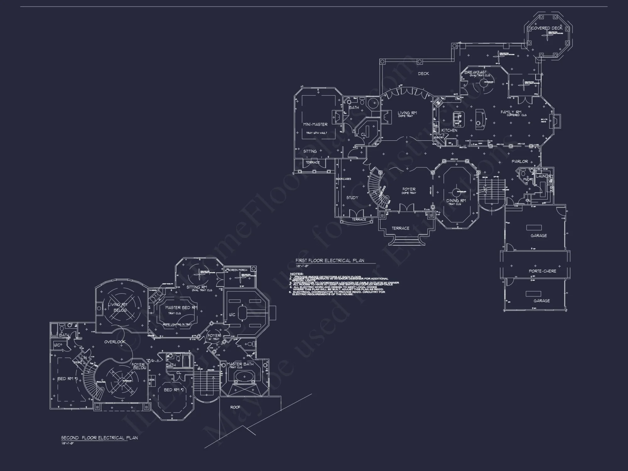 Luxury house Floor Plan with CAD Blueprints & Modern Design
