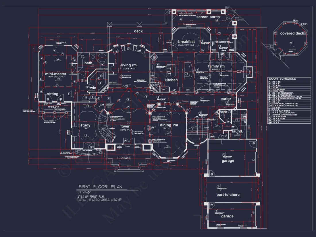 Luxury house Floor Plan with CAD Blueprints & Modern Design