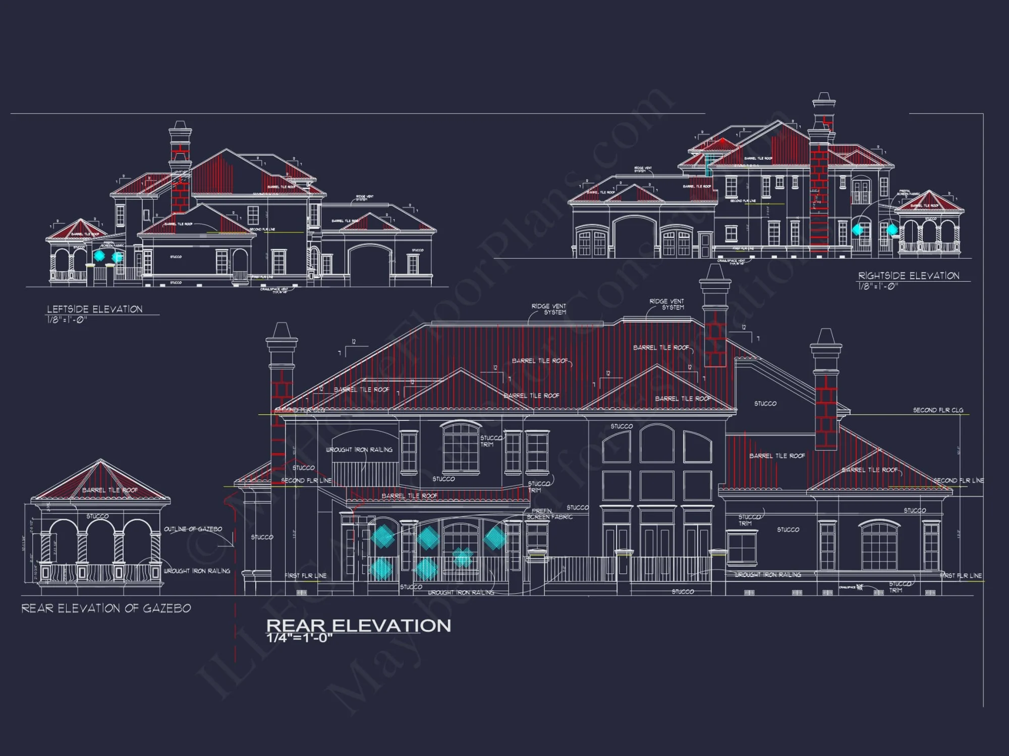 Luxury house Floor Plan with CAD Blueprints & Modern Design
