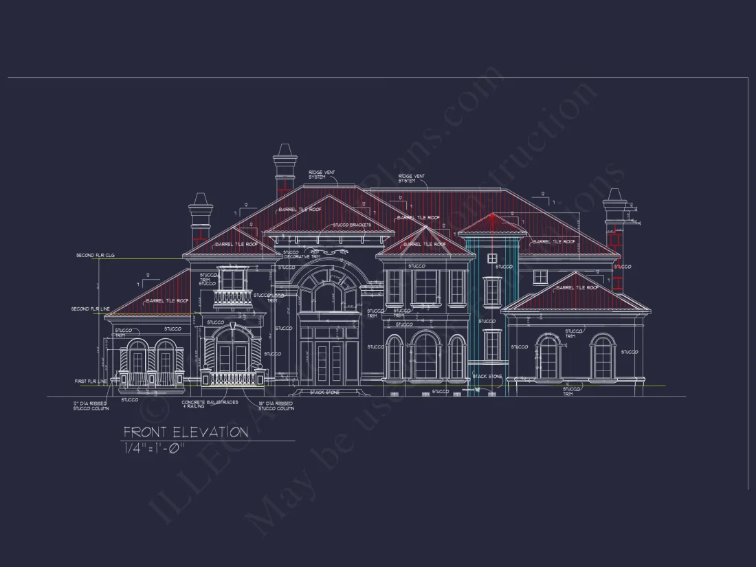 Luxury house Floor Plan with CAD Blueprints & Modern Design