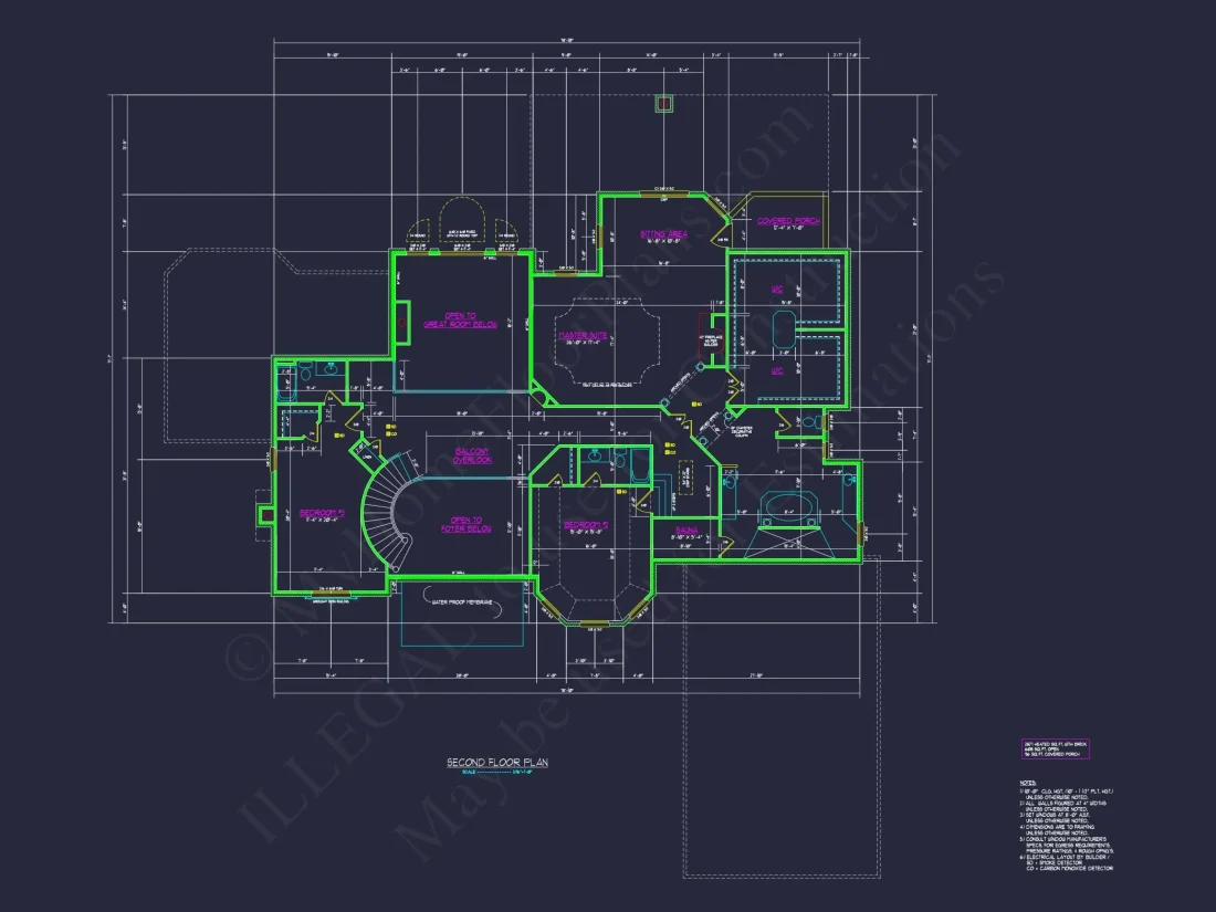 Elegant CAD house Plans: 2-Story 5-Bedroom Luxury Blueprint