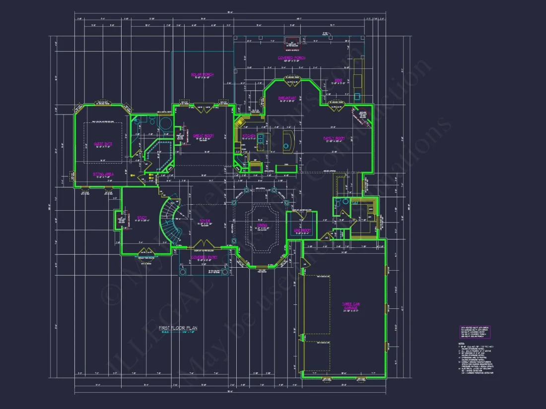 Elegant CAD house Plans: 2-Story 5-Bedroom Luxury Blueprint