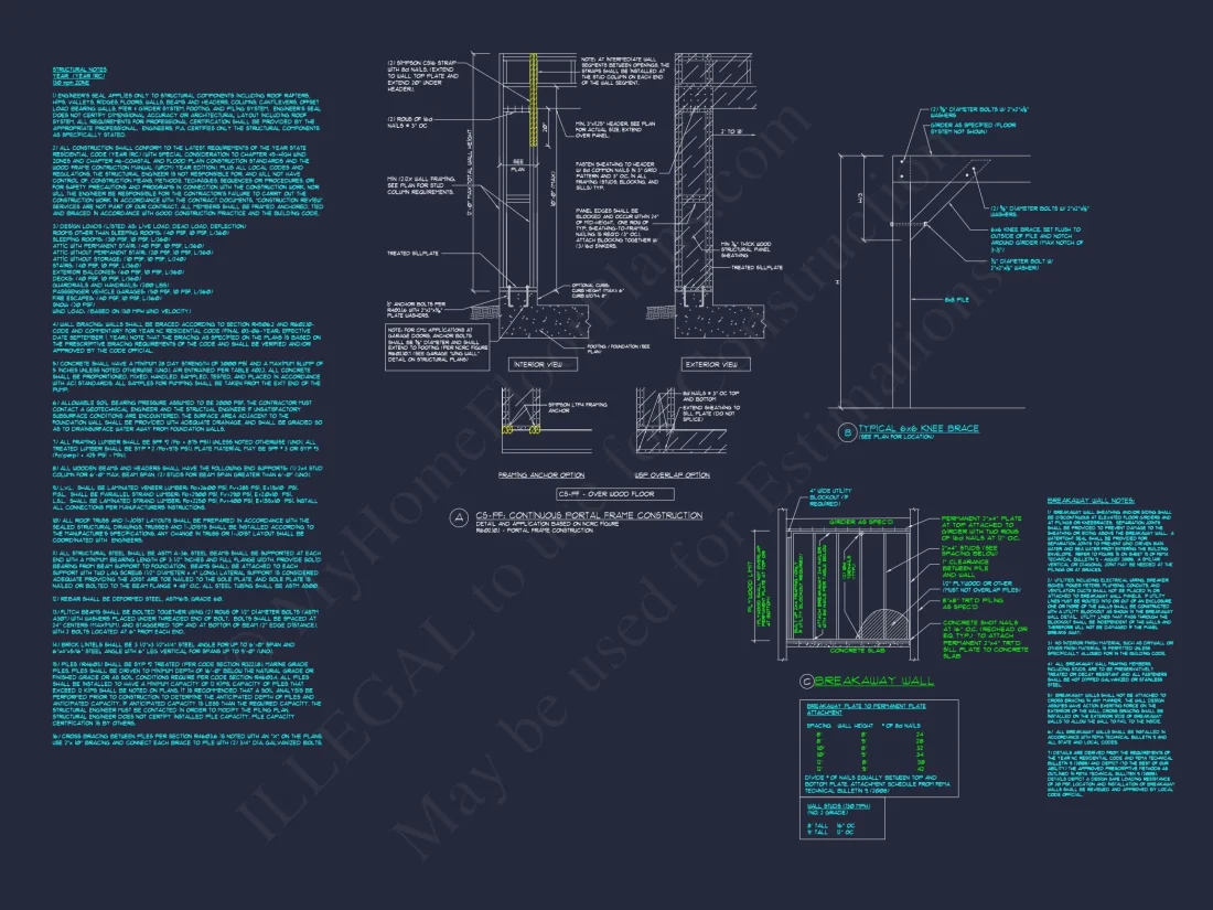 Well-Designed Beach house Plan with 3 Floor Blueprints & CAD