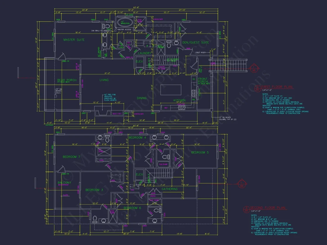 Well-Designed Beach house Plan with 3 Floor Blueprints & CAD