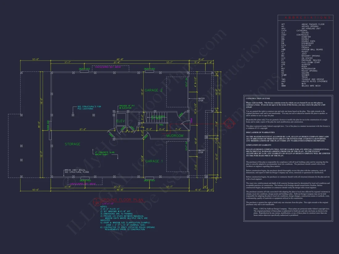 Well-Designed Beach house Plan with 3 Floor Blueprints & CAD