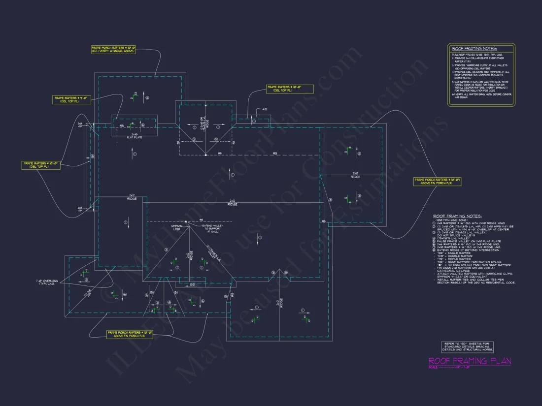 house Floor Plan with CAD & Blueprint Designs - 2.5-Story Plan