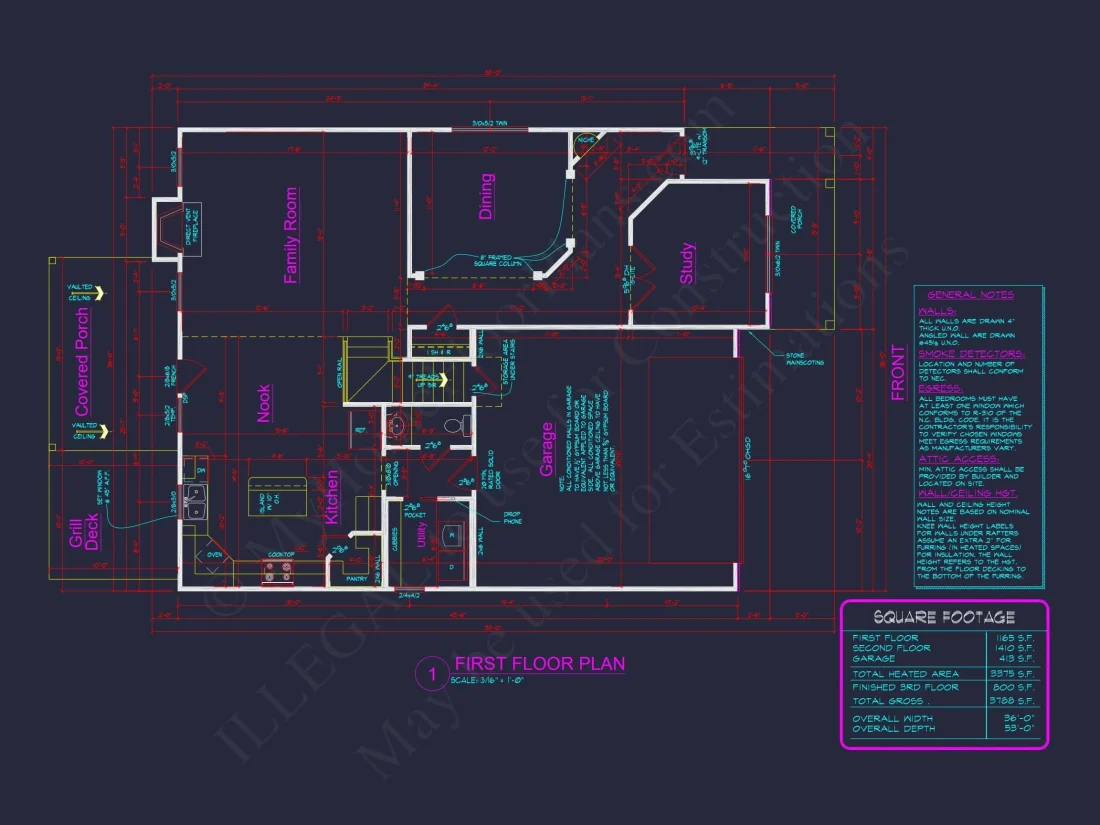 Modern house Blueprint with 2 Floors, CAD-Ready Floor Plans